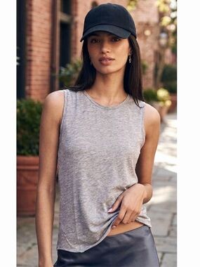 Daisy Rae Everyday Women’s Sleeveless Muscle Tank Raw Hem Heather Grey M, L, XL